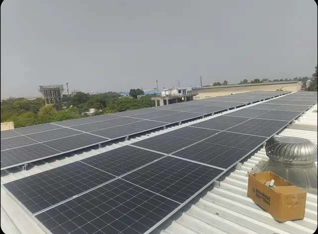 Solar panels installed on a 250 kW commercial rooftop project